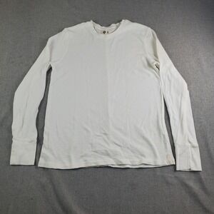 American Giant Womens Top T Shirt Medium White Long Sleeve Usa